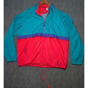 Vintage Woolrich 80s Sea Jade/Mango Block Colored Windbreaker DEADSTOCK